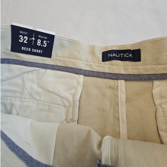 NWT *NAUTICA* Men's Chino Light Khaki Zip Fly 8.5" Classic Fit Deck Shorts 32 - Picture 8 of 9